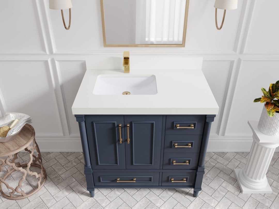 Aberdeen 36 in. W x 22 in. D Left Offset Sink Bathroom Vanity