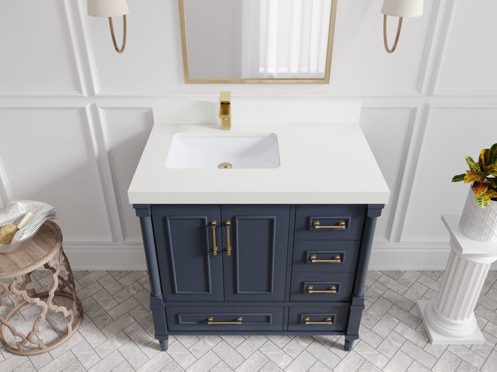 Aberdeen 36 in. W x 22 in. D Left Offset Sink Bathroom Vanity - photo 39