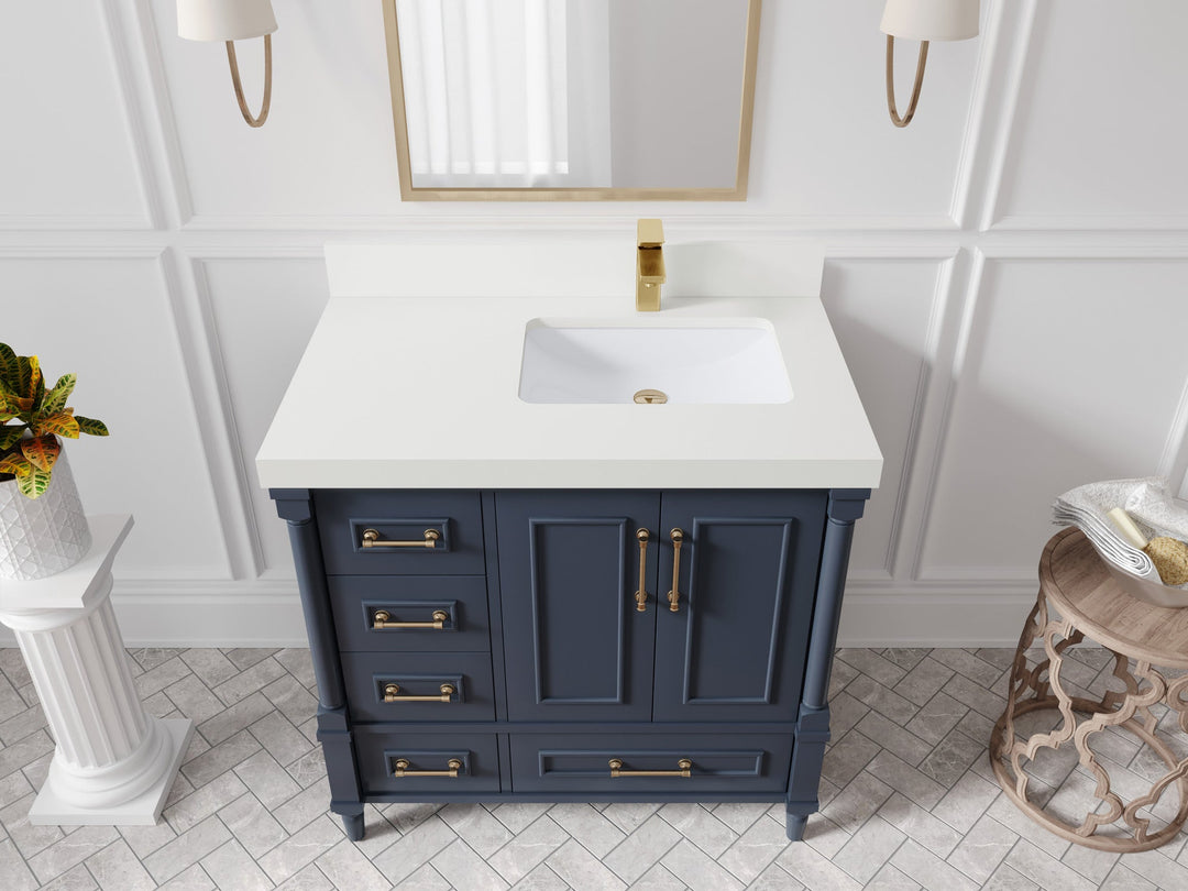 Aberdeen 36 in. W x 22 in. D Right Offset Sink Bathroom Vanity