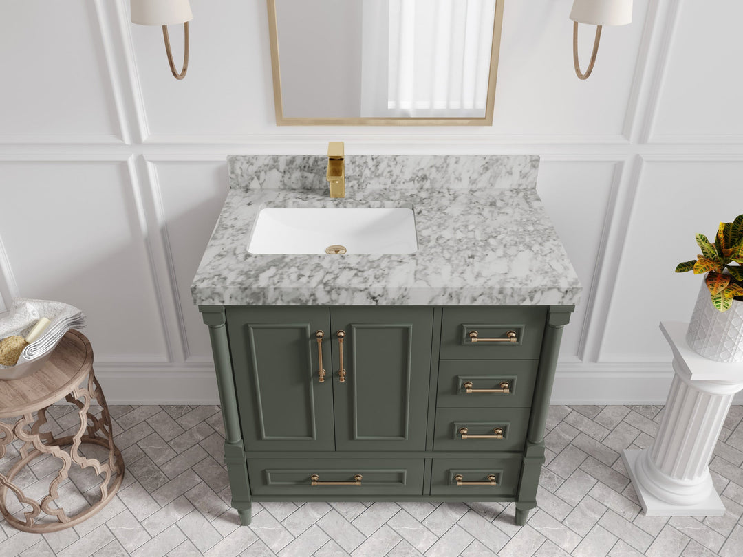 Aberdeen 36 in. W x 22 in. D Left Offset Sink Bathroom Vanity