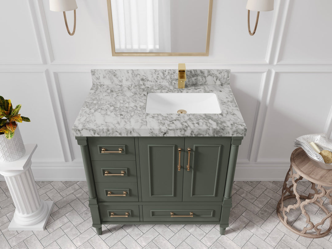 Aberdeen 36 in. W x 22 in. D Right Offset Sink Bathroom Vanity
