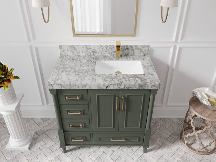 Aberdeen 36 in. W x 22 in. D Right Offset Sink Bathroom Vanity - photo 11