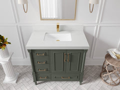 Aberdeen 36 in. W x 22 in. D Center Sink Bathroom Vanity - photo 19