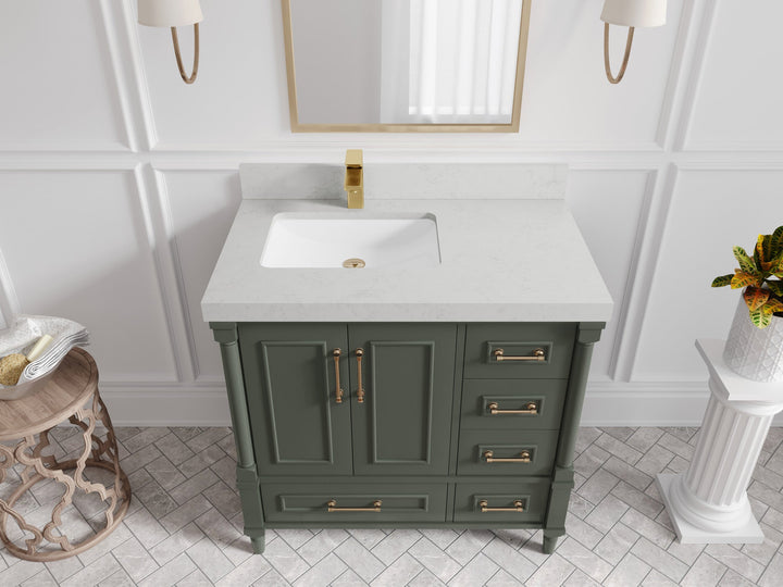 Aberdeen 36 in. W x 22 in. D Left Offset Sink Bathroom Vanity - photo 19