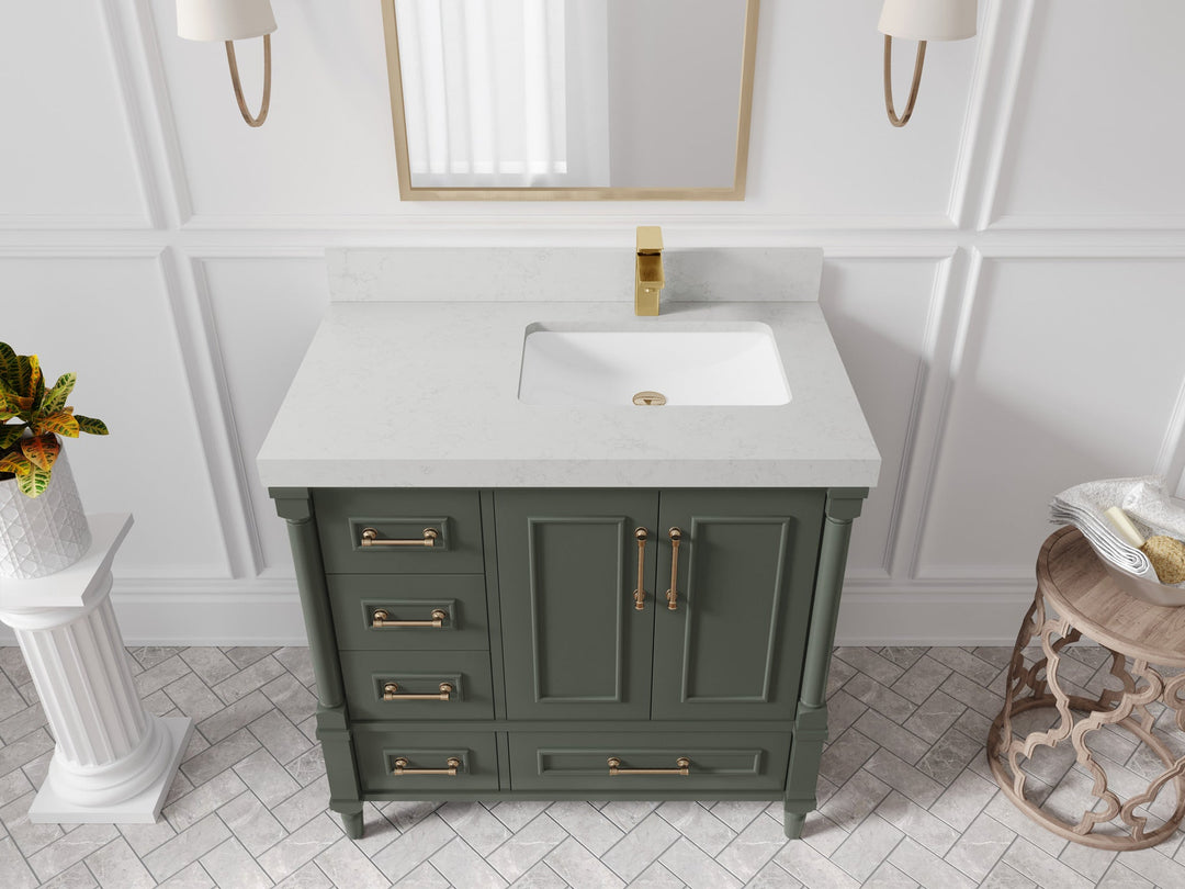 Aberdeen 36 in. W x 22 in. D Right Offset Sink Bathroom Vanity