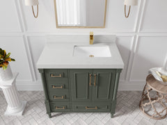 Aberdeen 36 in. W x 22 in. D Right Offset Sink Bathroom Vanity - photo 13