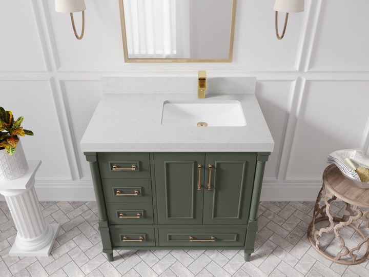 Aberdeen 36 in. W x 22 in. D Right Offset Sink Bathroom Vanity - photo 13