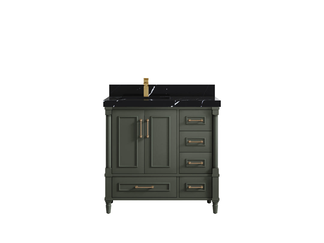 Aberdeen 36 in. W x 22 in. D Left Offset Sink Bathroom Vanity