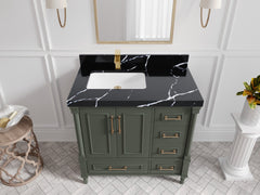 Aberdeen 36 in. W x 22 in. D Left Offset Sink Bathroom Vanity - photo 9