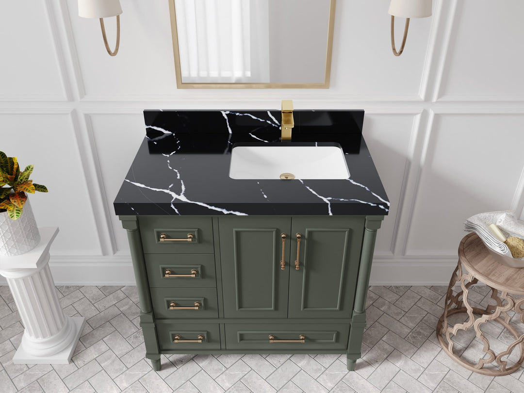 Aberdeen 36 in. W x 22 in. D Right Offset Sink Bathroom Vanity