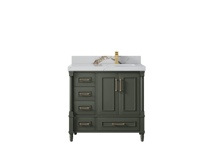 Aberdeen 36 in. W x 22 in. D Right Offset Sink Bathroom Vanity - photo 16