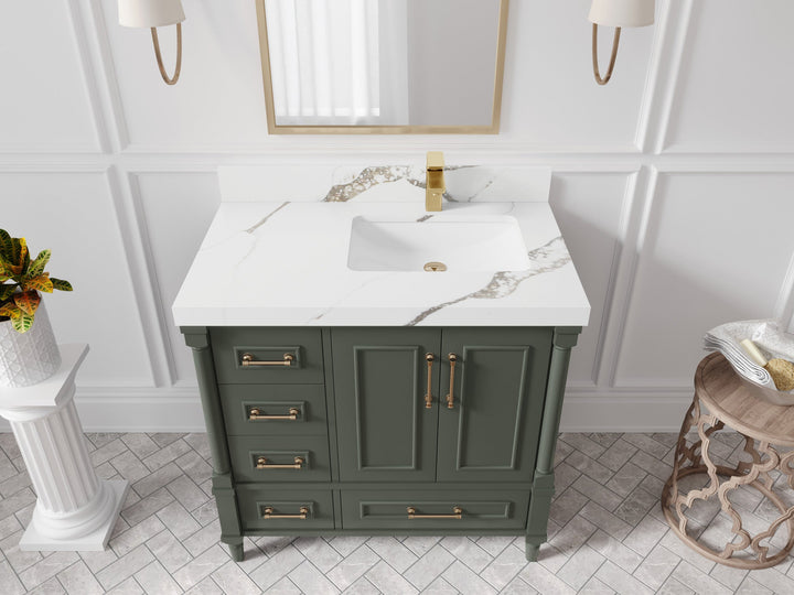 Aberdeen 36 in. W x 22 in. D Right Offset Sink Bathroom Vanity - photo 15