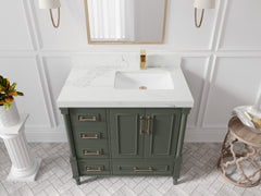 Aberdeen 36 in. W x 22 in. D Right Offset Sink Bathroom Vanity - photo 17