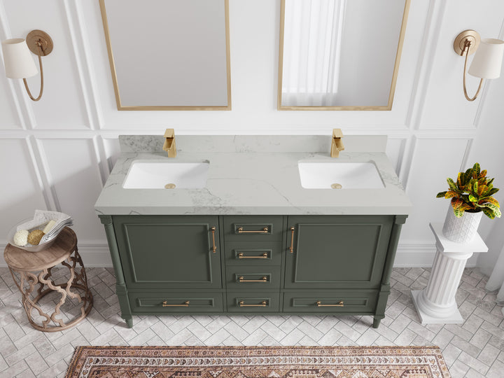 Aberdeen 60 in. W x 22 in. D Double Sink Bathroom Vanity - photo 17