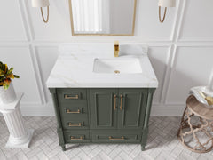 Aberdeen 36 in. W x 22 in. D Right Offset Sink Bathroom Vanity - photo 19