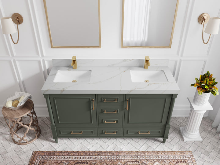 Aberdeen 60 in. W x 22 in. D Double Sink Bathroom Vanity - photo 19