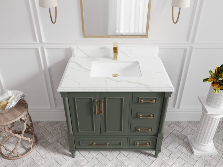 Aberdeen 36 in. W x 22 in. D Center Sink Bathroom Vanity - photo 21
