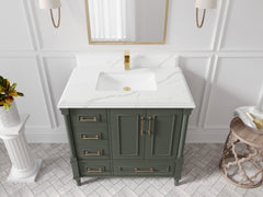 Aberdeen 36 in. W x 22 in. D Center Sink Bathroom Vanity - photo 21
