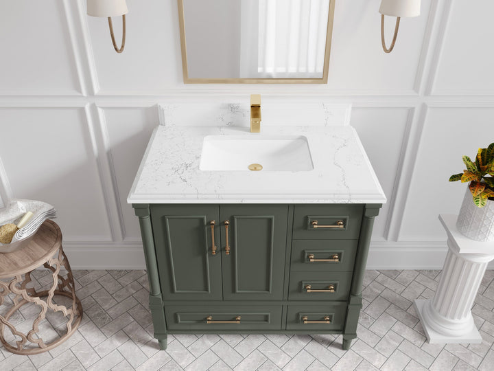 Aberdeen 36 in. W x 22 in. D Center Sink Bathroom Vanity - photo 23