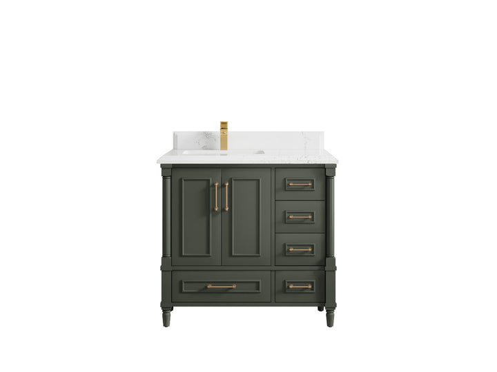 Aberdeen 36 in. W x 22 in. D Left Offset Sink Bathroom Vanity - photo 24