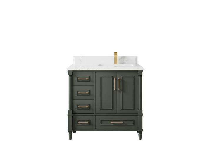 Aberdeen 36 in. W x 22 in. D Right Offset Sink Bathroom Vanity - photo 24