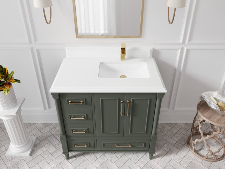 Aberdeen 36 in. W x 22 in. D Right Offset Sink Bathroom Vanity - photo 25