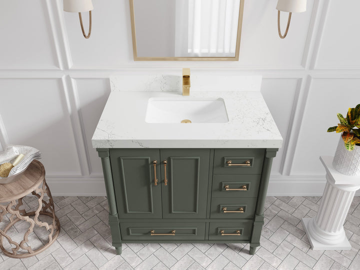 Aberdeen 36 in. W x 22 in. D Center Sink Bathroom Vanity - photo 27