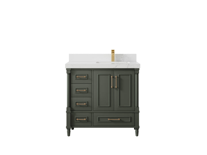 Aberdeen 36 in. W x 22 in. D Right Offset Sink Bathroom Vanity - photo 28