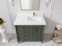 Aberdeen 36 in. W x 22 in. D Right Offset Sink Bathroom Vanity - photo 27