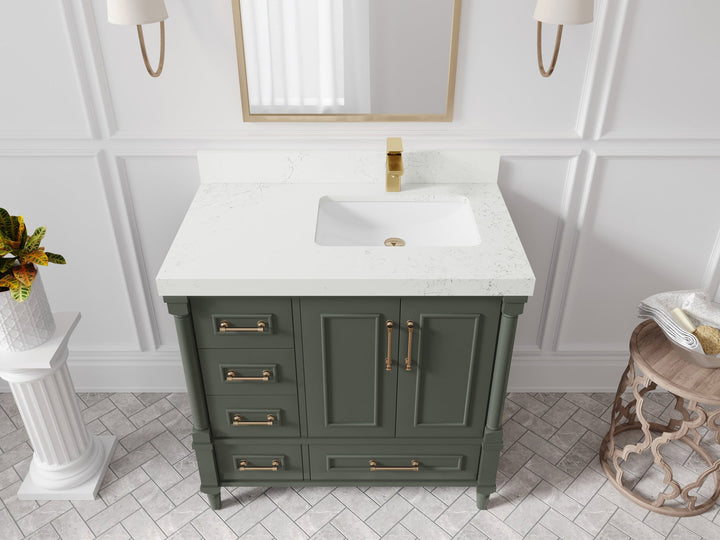 Aberdeen 36 in. W x 22 in. D Right Offset Sink Bathroom Vanity - photo 27