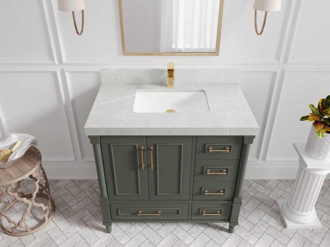 Aberdeen 36 in. W x 22 in. D Center Sink Bathroom Vanity