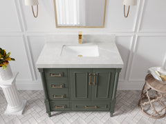 Aberdeen 36 in. W x 22 in. D Center Sink Bathroom Vanity - photo 29