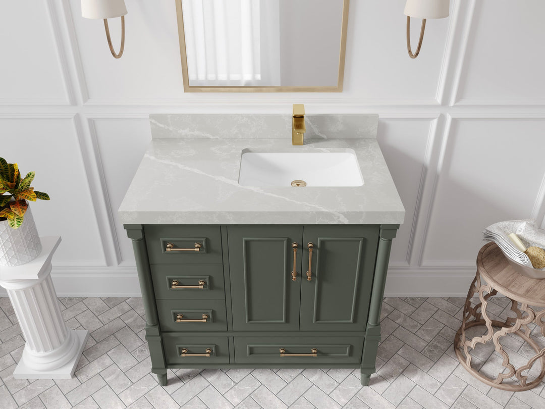 Aberdeen 36 in. W x 22 in. D Right Offset Sink Bathroom Vanity