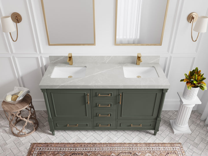 Aberdeen 60 in. W x 22 in. D Double Sink Bathroom Vanity - photo 29
