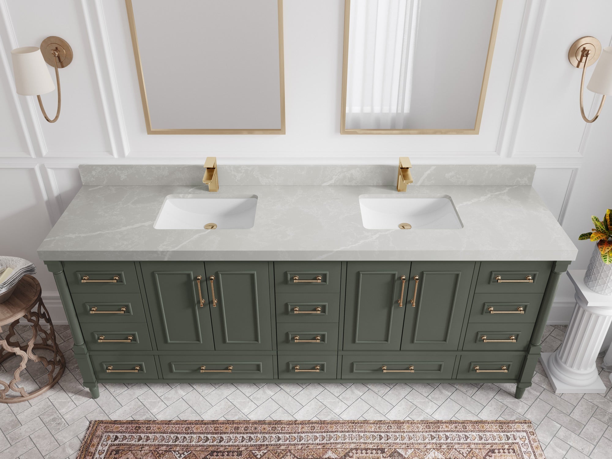 Aberdeen 84 in. W x 22 in. D Double Sink Bathroom Vanity