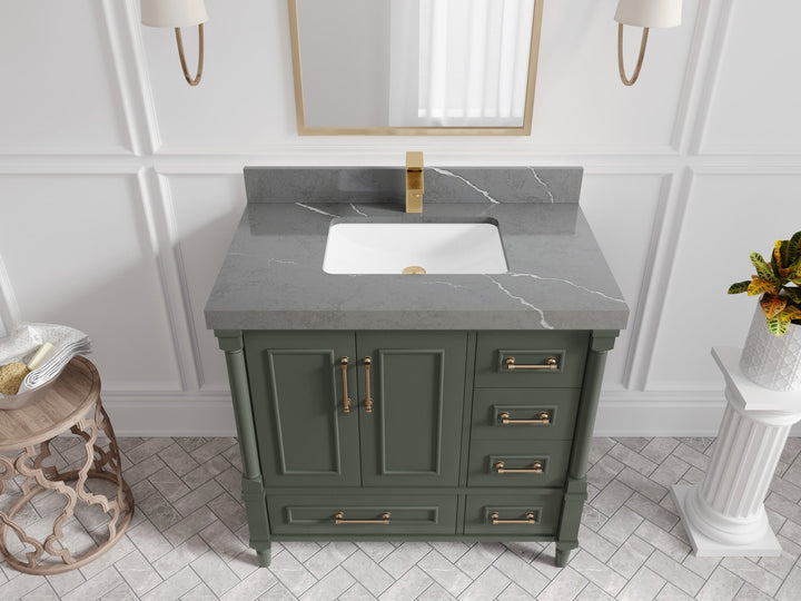 Aberdeen 36 in. W x 22 in. D Center Sink Bathroom Vanity - photo 31