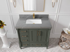 Aberdeen 36 in. W x 22 in. D Center Sink Bathroom Vanity - photo 31