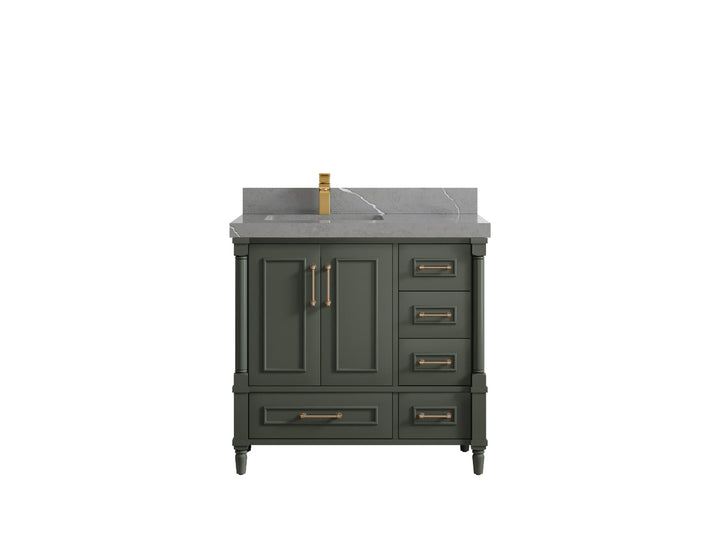 Aberdeen 36 in. W x 22 in. D Left Offset Sink Bathroom Vanity - photo 32