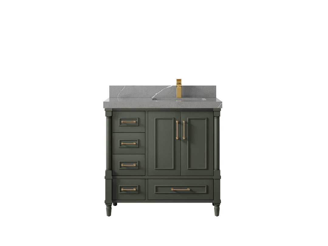Aberdeen 36 in. W x 22 in. D Right Offset Sink Bathroom Vanity