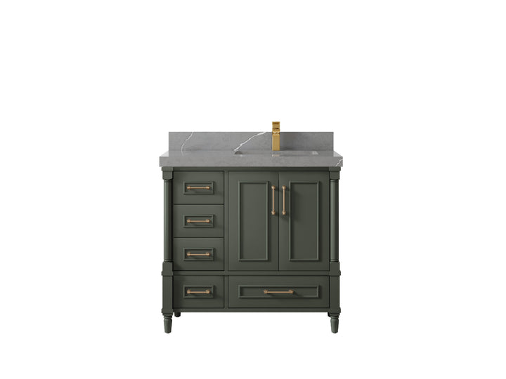 Aberdeen 36 in. W x 22 in. D Right Offset Sink Bathroom Vanity - photo 32