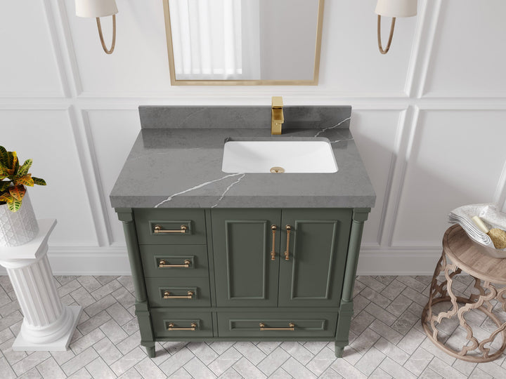 Aberdeen 36 in. W x 22 in. D Right Offset Sink Bathroom Vanity - photo 31