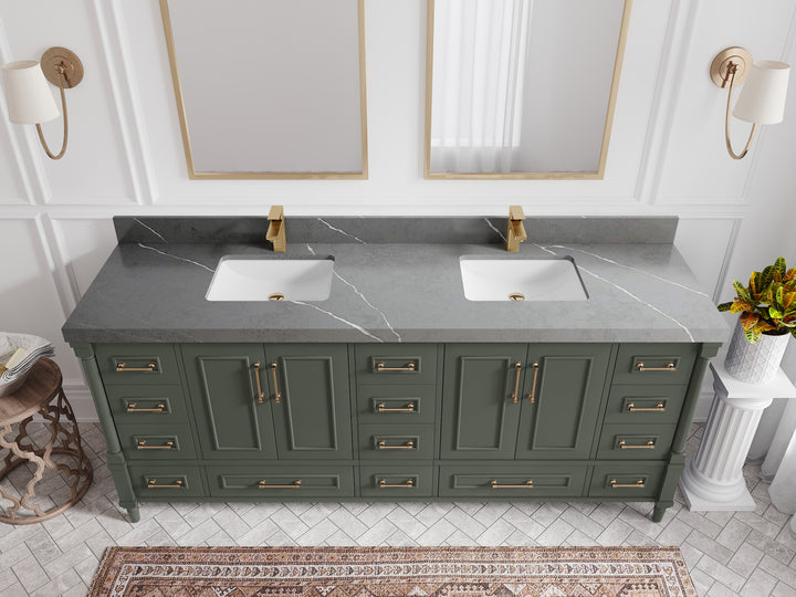 Aberdeen 80 in. W x 22 in. D Double Sink Bathroom Vanity - photo 25
