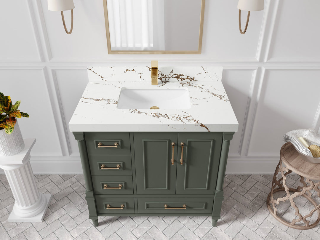 Aberdeen 36 in. W x 22 in. D Center Sink Bathroom vanity
