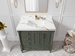 Aberdeen 36 in. W x 22 in. D Center Sink Bathroom Vanity - photo 33