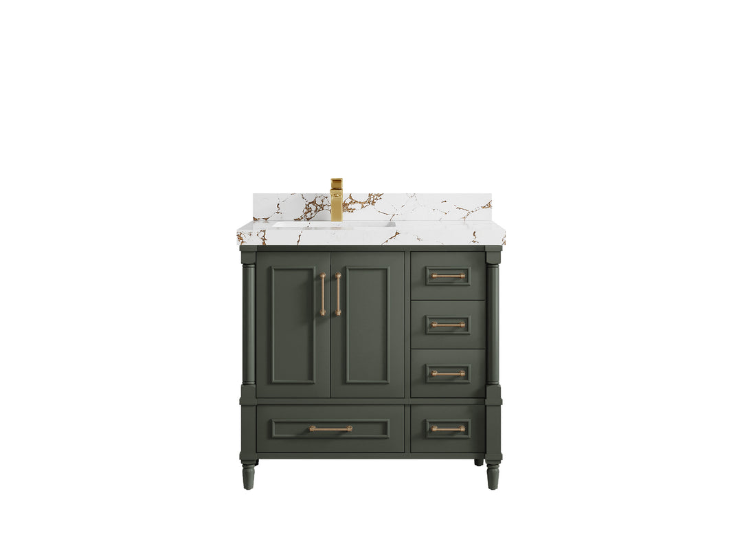 Aberdeen 36 in. W x 22 in. D Left Offset Sink Bathroom Vanity