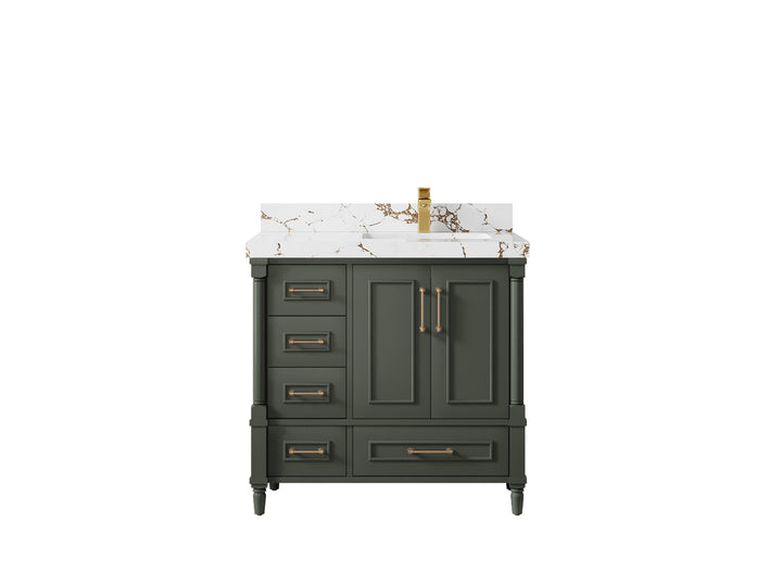 Aberdeen 36 in. W x 22 in. D Right Offset Sink Bathroom Vanity - photo 34