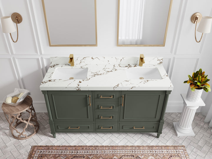Aberdeen 60 in. W x 22 in. D Double Sink Bathroom Vanity - photo 33
