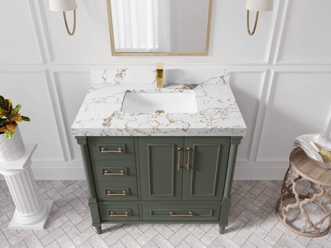 Aberdeen 36 in. W x 22 in. D Center Sink Bathroom vanity