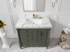 Aberdeen 36 in. W x 22 in. D Center Sink Bathroom Vanity - photo 35