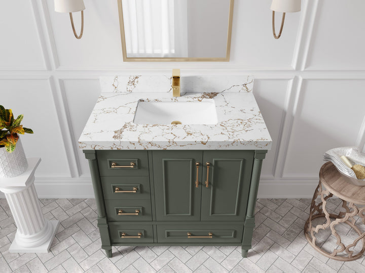 Aberdeen 36 in. W x 22 in. D Center Sink Bathroom vanity - photo 35